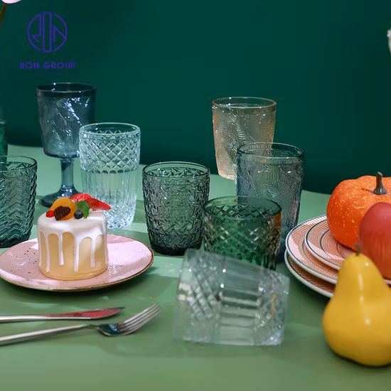 Wholesale Price Glassware Colorful Drinking Juice Cup Glass Bottle for Hotel Restaurant Wedding Coffee Shop