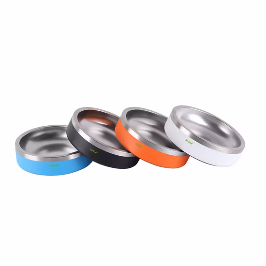 Bol d'alimentation en acier inoxydable à double paroi pour animaux de compagnie, 64 oz, vente en gros, bol pour chien et chat