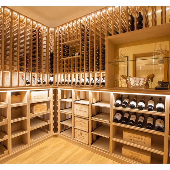 2023 Free Standing Bamboo Wine Glass Bottle Holder, Countertop Storage Wall Wood Wine Display Rack